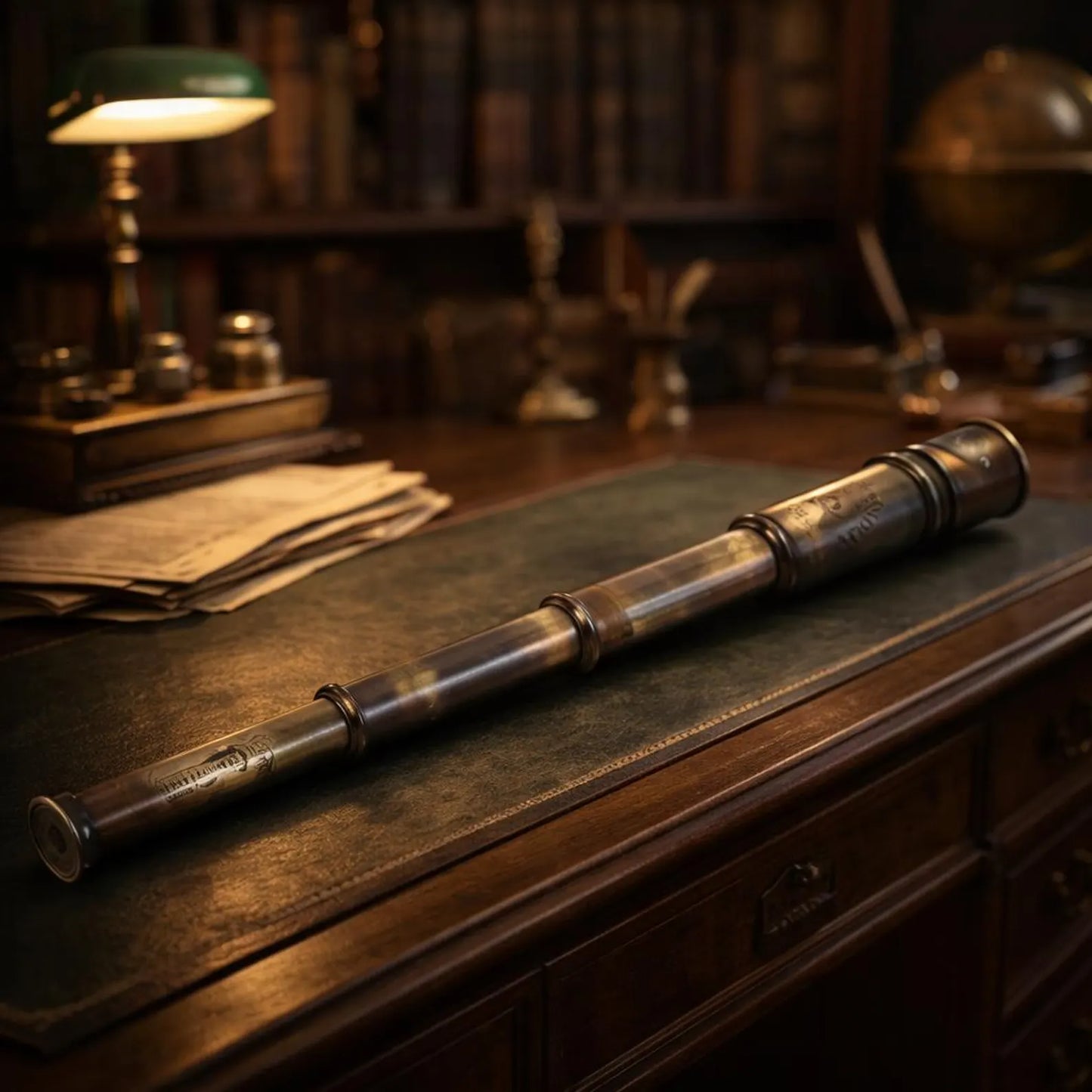 Vintage Brass Marine Spyglass Telescope with box