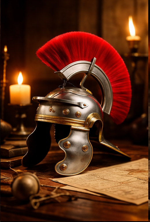 Roman Centurion Steel Helmet – Collectible Replica with Display Stand