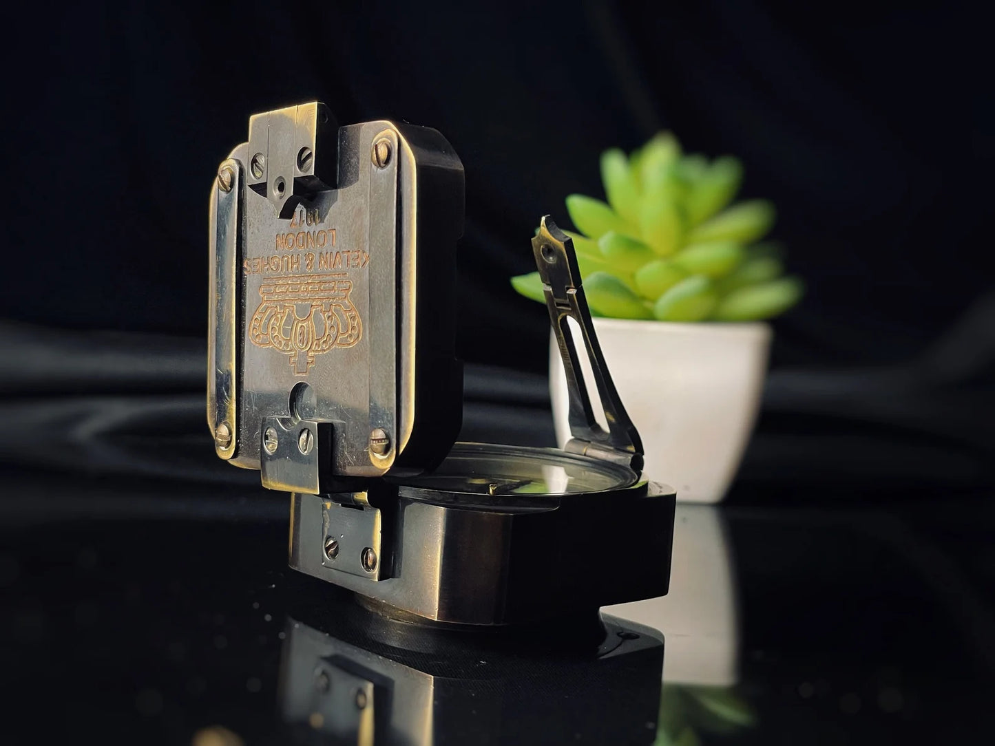 Antique-Style Brass Military Compass – Handmade