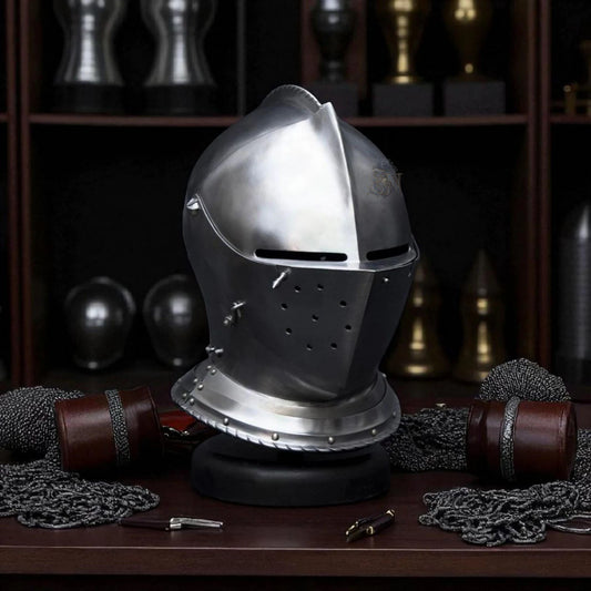 Gothic Armet Helmet – Handmade Steel Medieval Knight Full-Face Armor