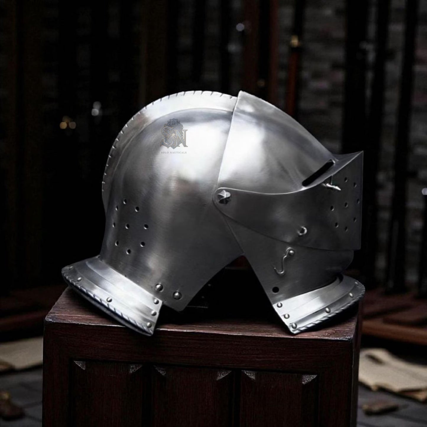 Gothic Armet Helmet – Handmade Steel Medieval Knight Full-Face Armor
