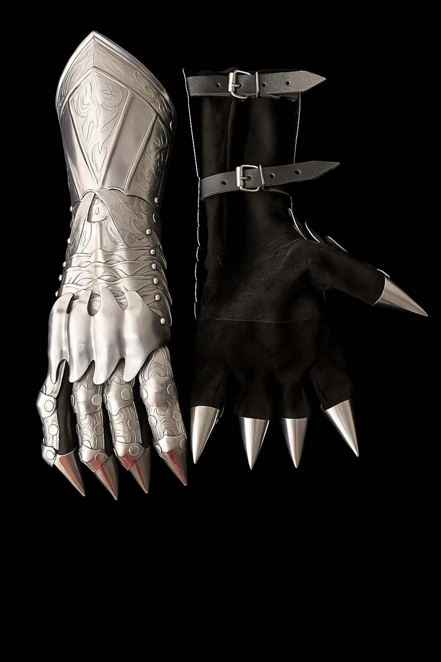 Handmade Spiked Steel Gauntlets – Gothic Knight Armor for LARP & Cosplay