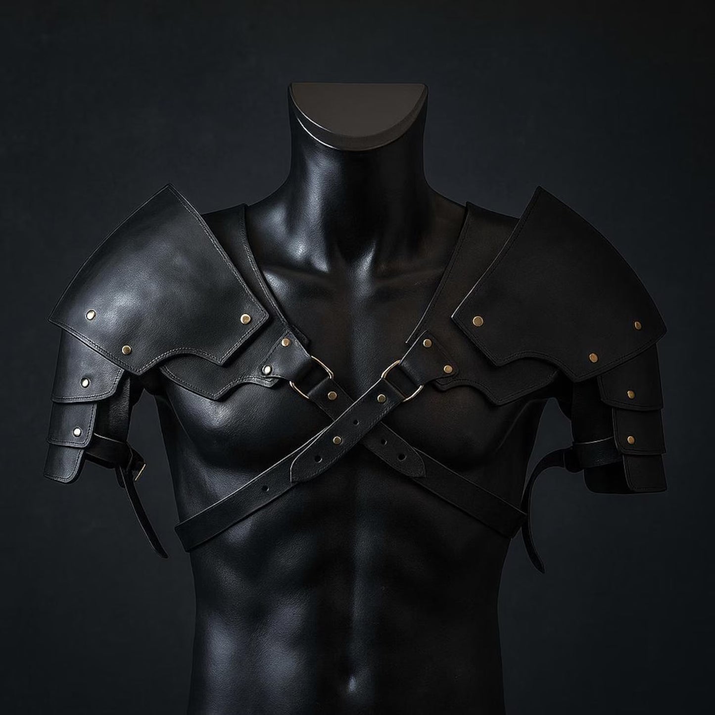 Handmade Leather Shoulder Pauldron: Medieval Armor, LARP Cosplay