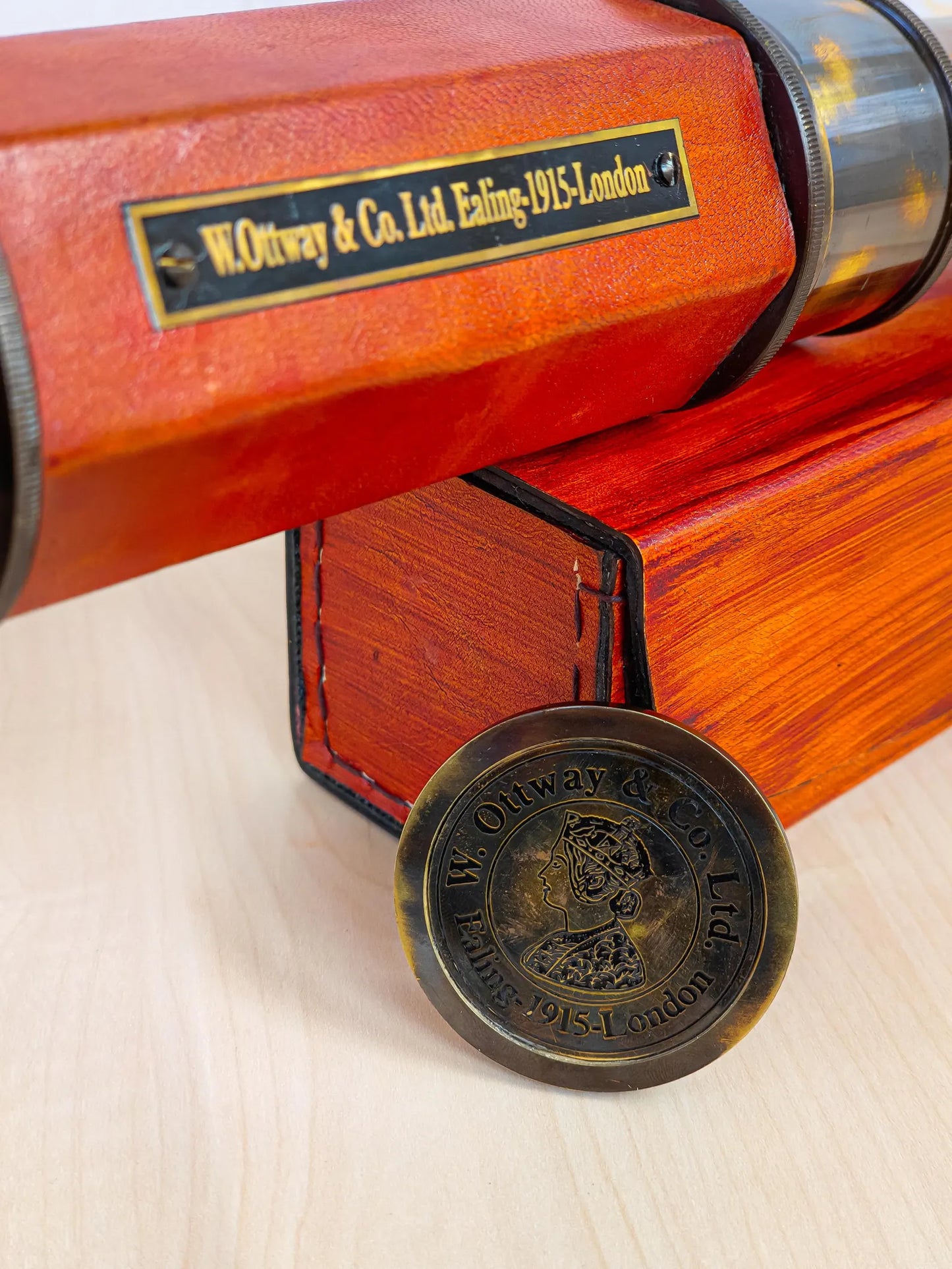 Personalized Brass Spyglass Telescope – Handmade 24" Victorian Marine Telescope with Leather Case