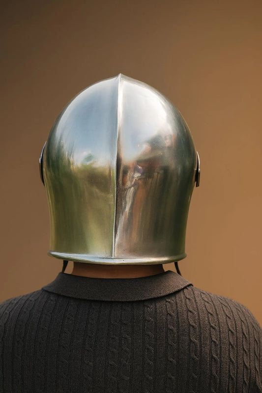 Barbuta Helmet – Medieval Knight Armor, 18-Gauge Steel, Visored Warrior Helmet for Cosplay & Halloween