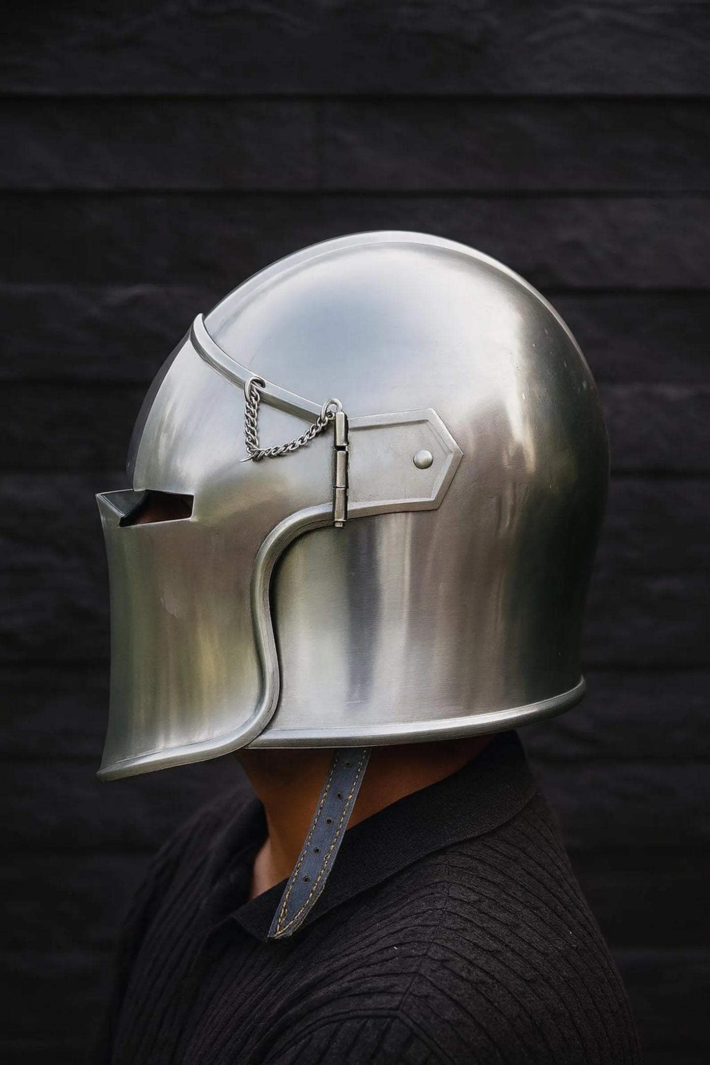 Barbuta Helmet – Medieval Knight Armor, 18-Gauge Steel, Visored Warrior Helmet for Cosplay & Halloween